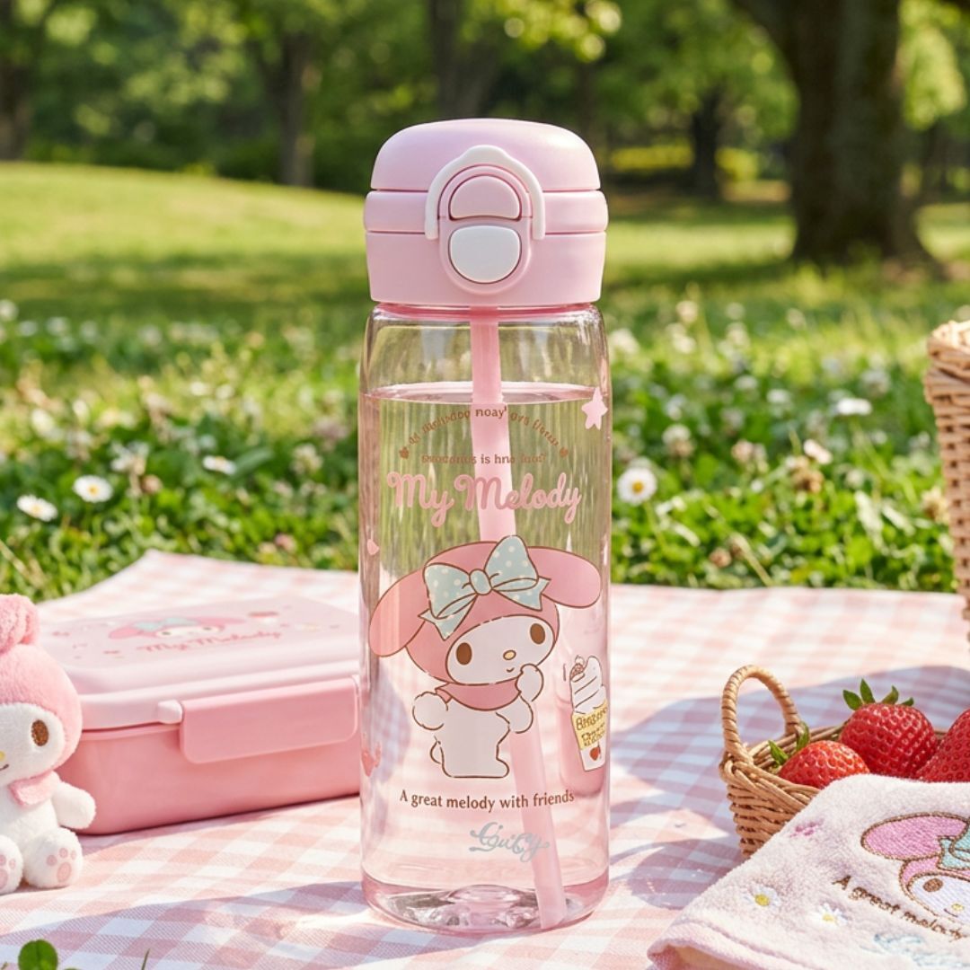 MY MELODY Sanrio|Straw with water bottle(500ml)