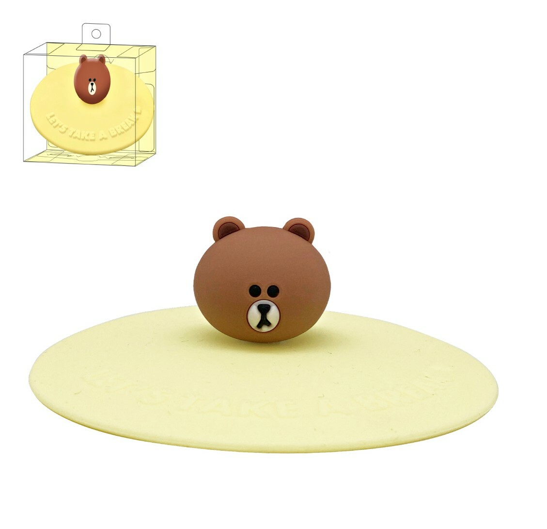 LINE FRIENDS |silicon lids for mug|Brown