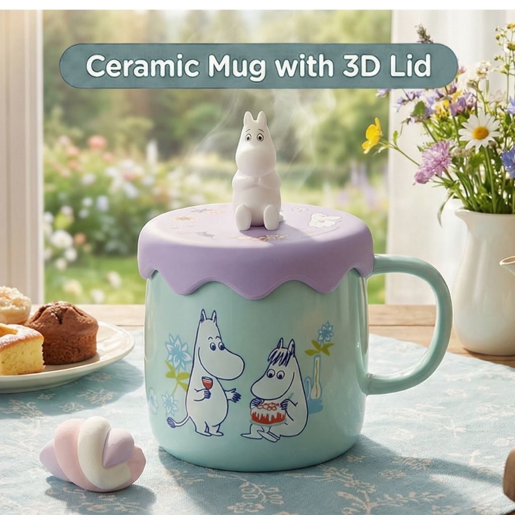 Moomin|ceramic mug with silicon lids | cup(380ml)