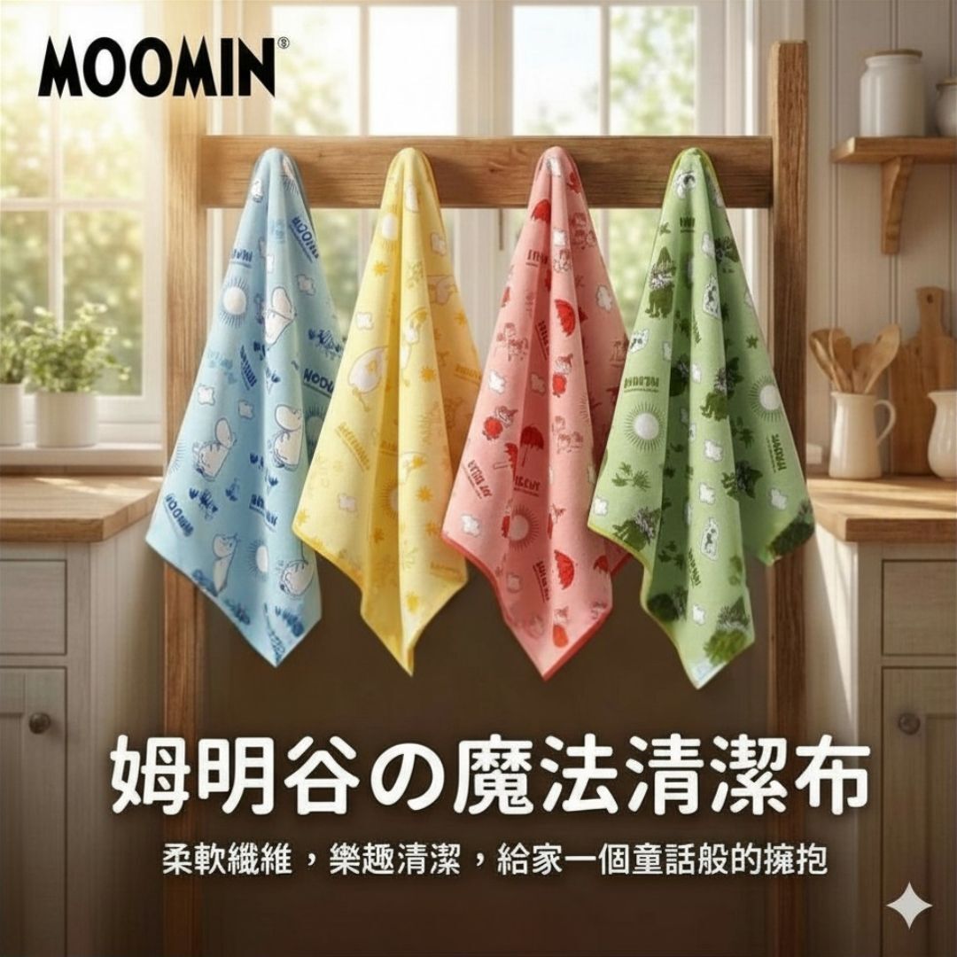 Moomin 4P Cleaning Cloth,Kitchen towel
