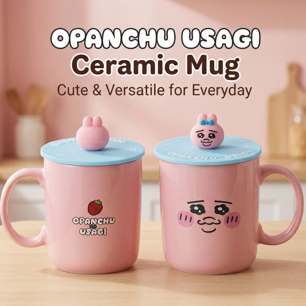 Opanchu Usagi| 3D Ceramic Mug with Lid