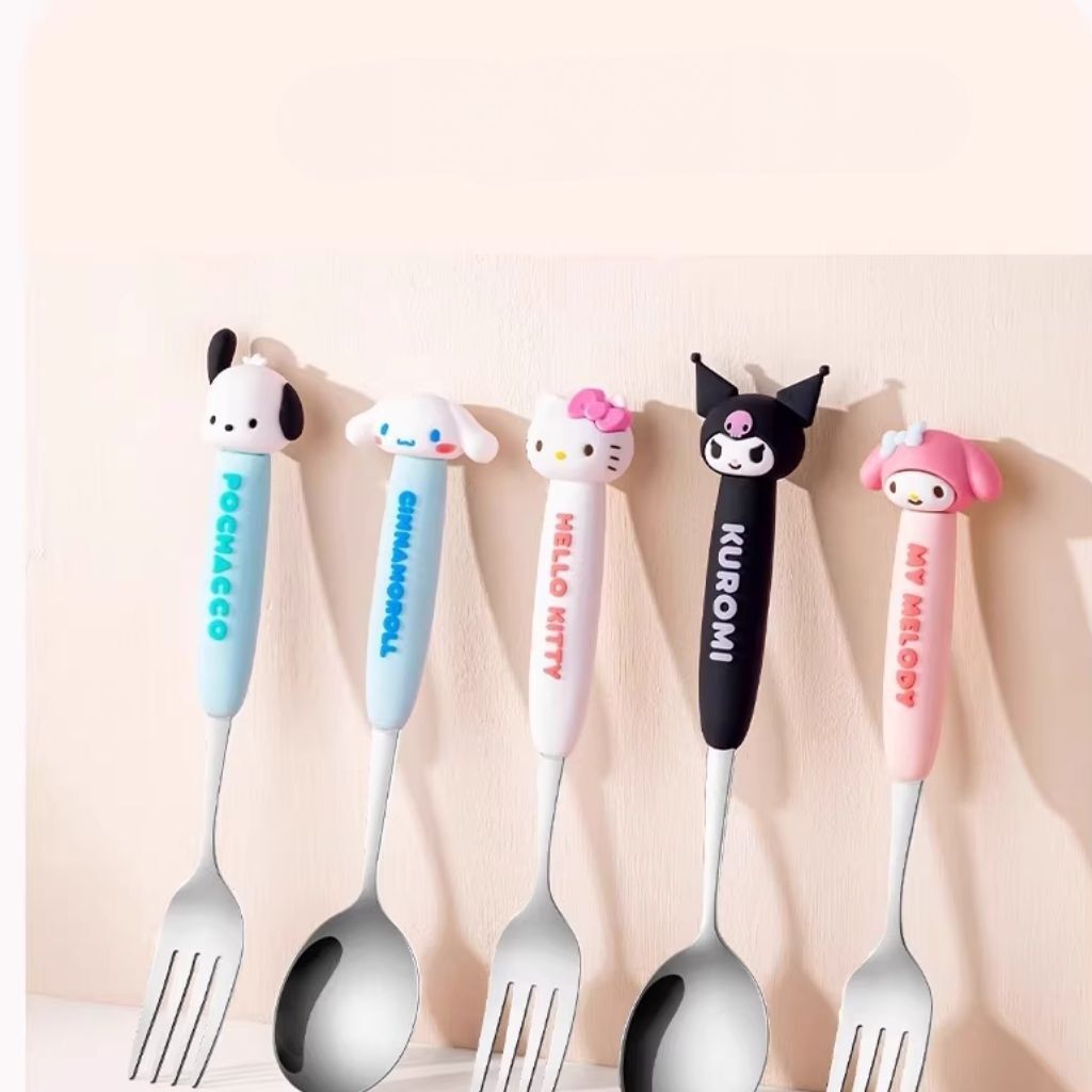 Pochacco Sanrio |3D stainless steel Spoon+fork