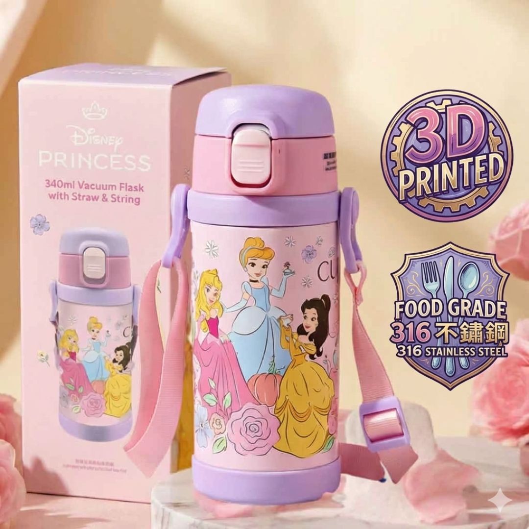 Disney Princess | child Vacuum Flask w/straw (340ml)