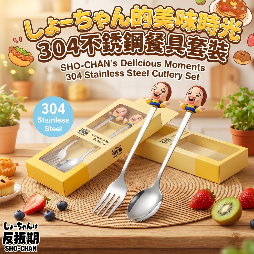 Sho-Chan| | 3D Head Stainless Steel Cutlery Set (spooin fork)