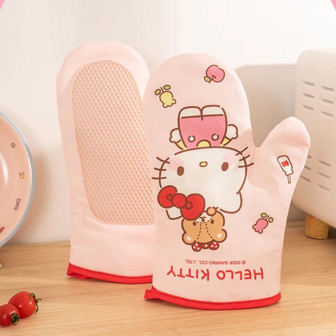 Hello Kitty Sanrio Insulated Oven Mitten | Thickened Kitchen Heat Resistant Glove